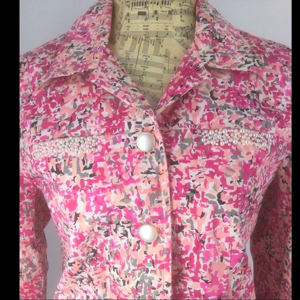 Savvy By DT STUDIO Pink Multicolor Jacket Size 10